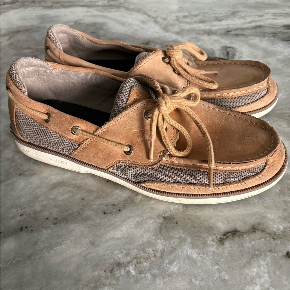 Sperry Men’s Surveyor 2 Eye Linen Boat Shoes Size 10.5